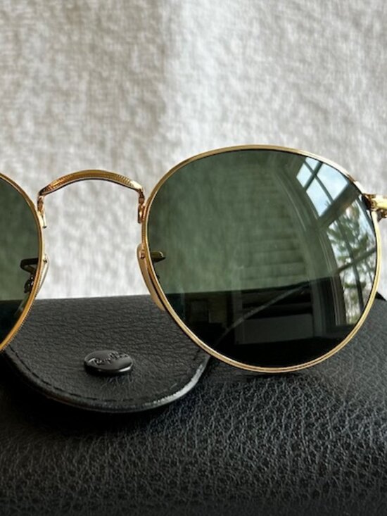 Ray-Ban RB3447 Round Metal Classic Gold G-15 Sunglasses (size 50-21) main image 4